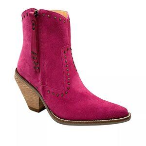 Dingo Classy N Sassy Women's Western Boot Size 8.5 Fuchsia Suede Upper Side Zip